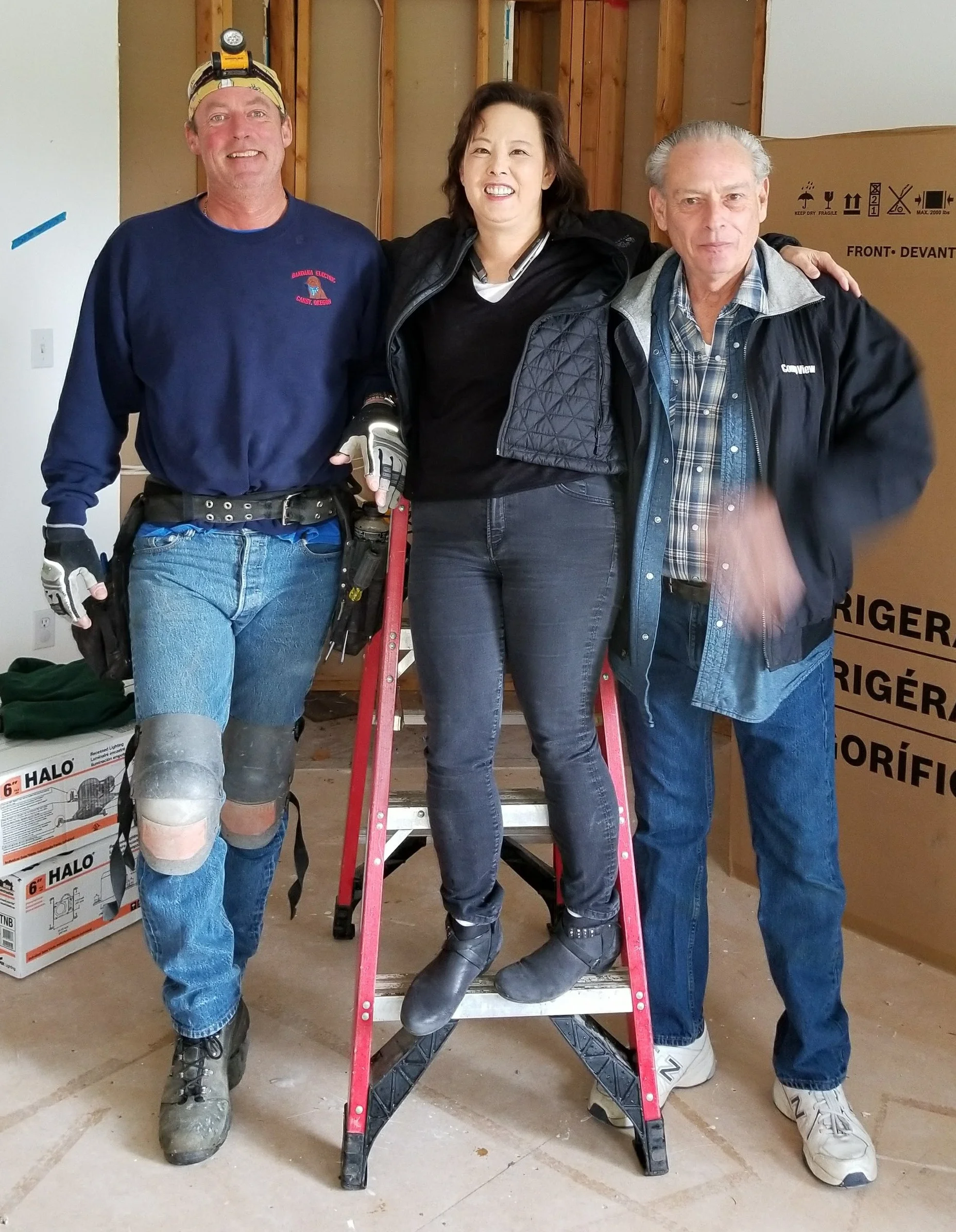 Our buddy Darren from Bandana Electric, me and Jim, sweet Jim, retired now - my right right hand construction "everything" for many years