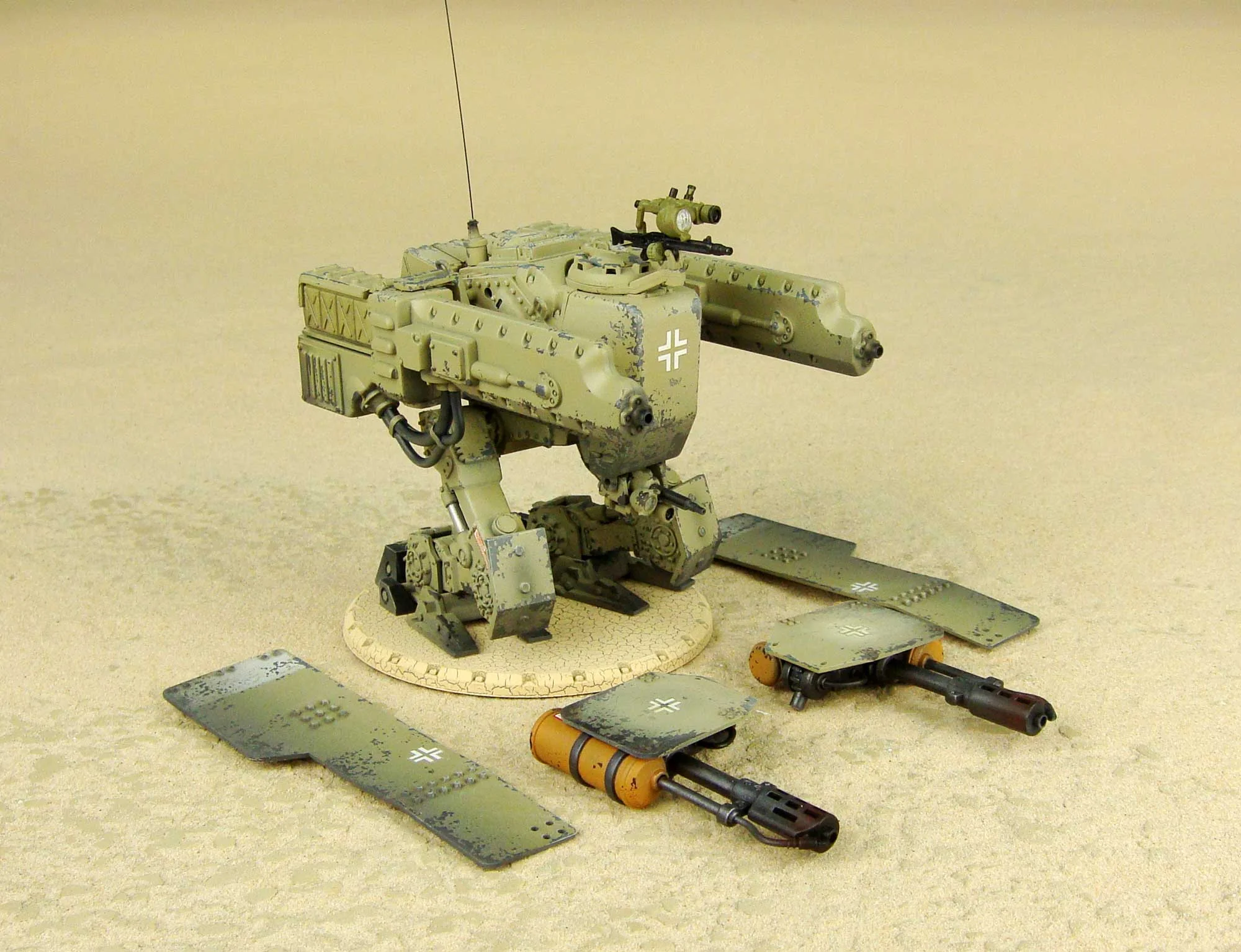 In the Army box (AX009), you get the Wotan II. In the Unit box (AX238), you get the Wotan II / AR II / Flammluther II.