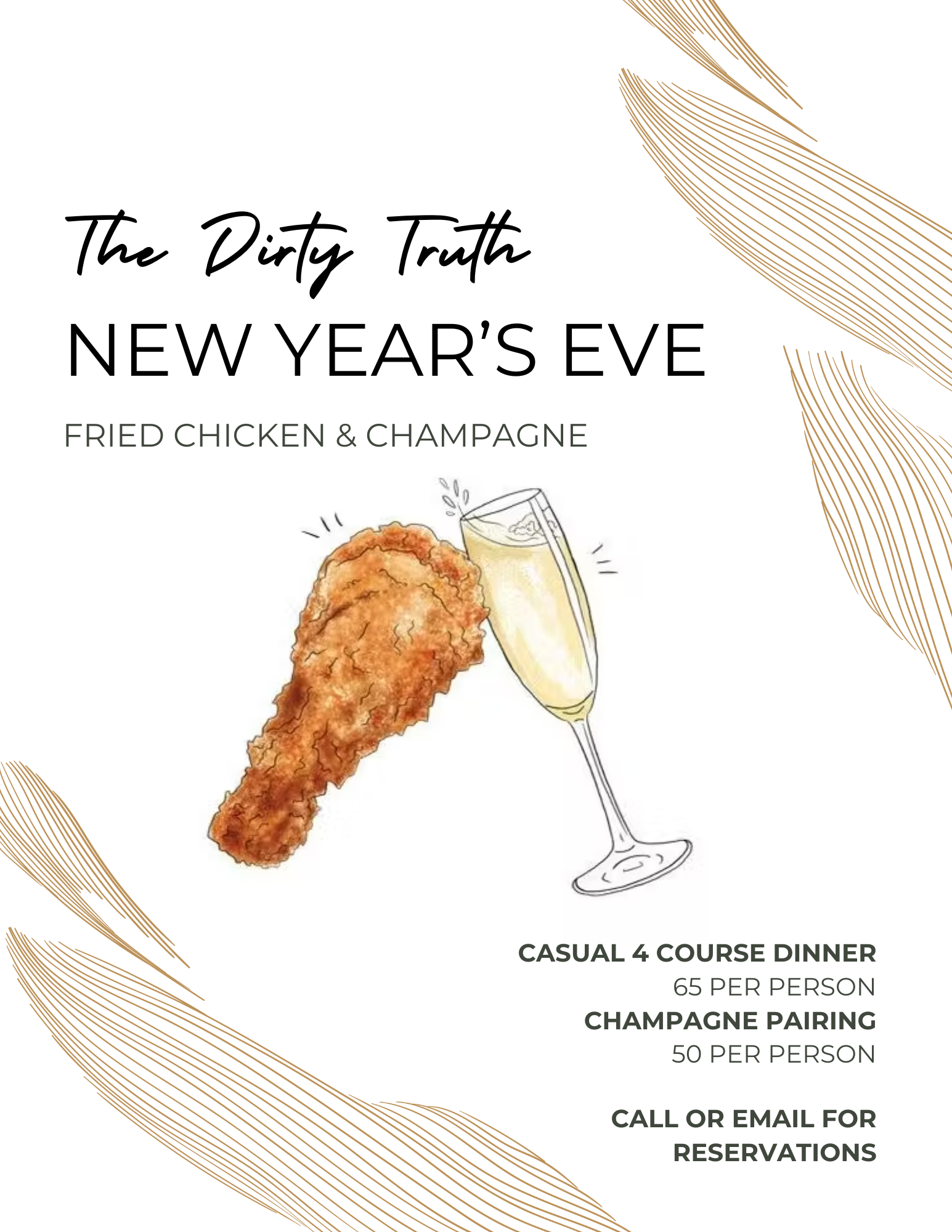 NYE at The Dirty Truth: Fried Chicken &amp; Champagne