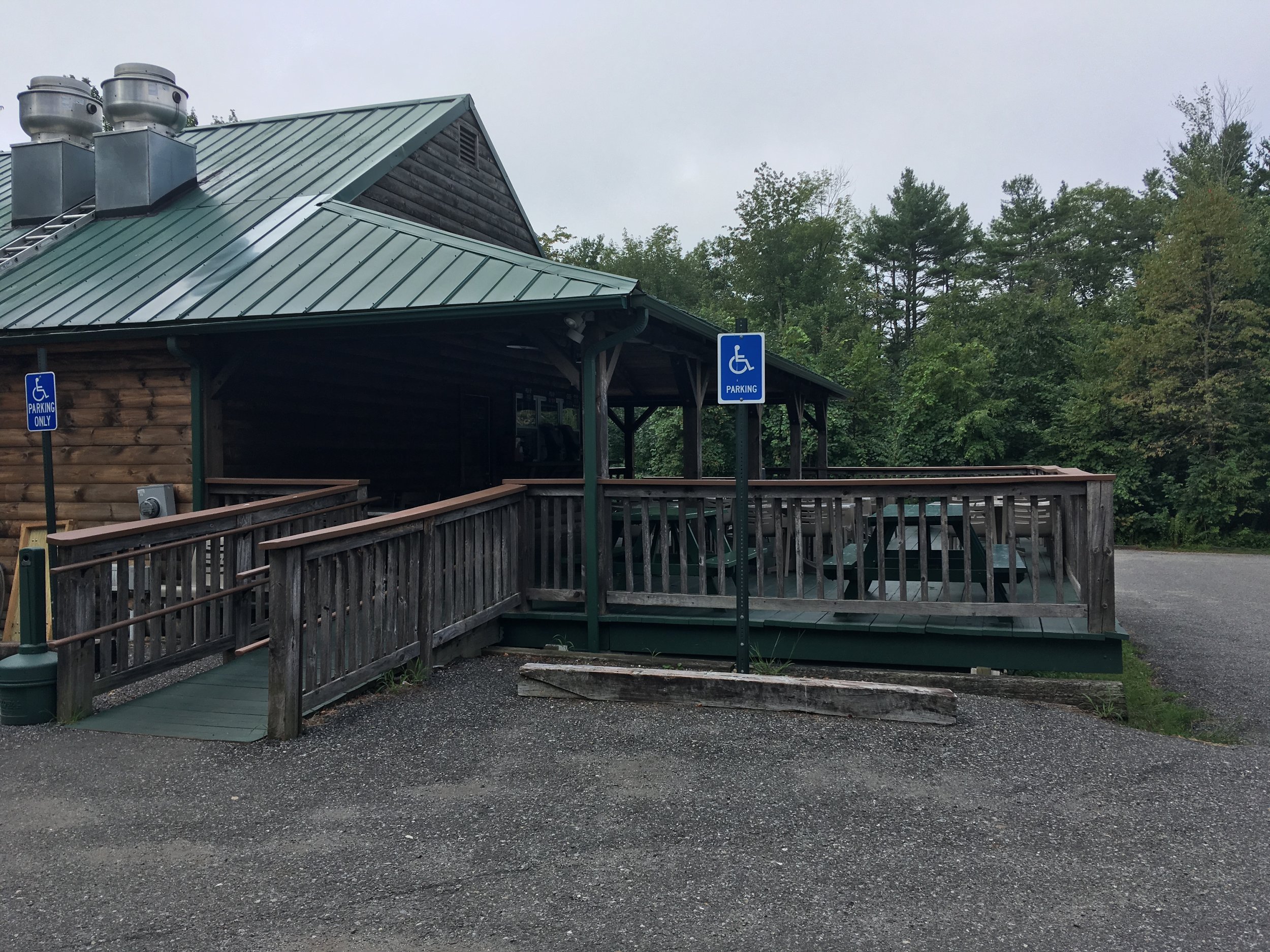 Two handicapped parking spaces in rear of building