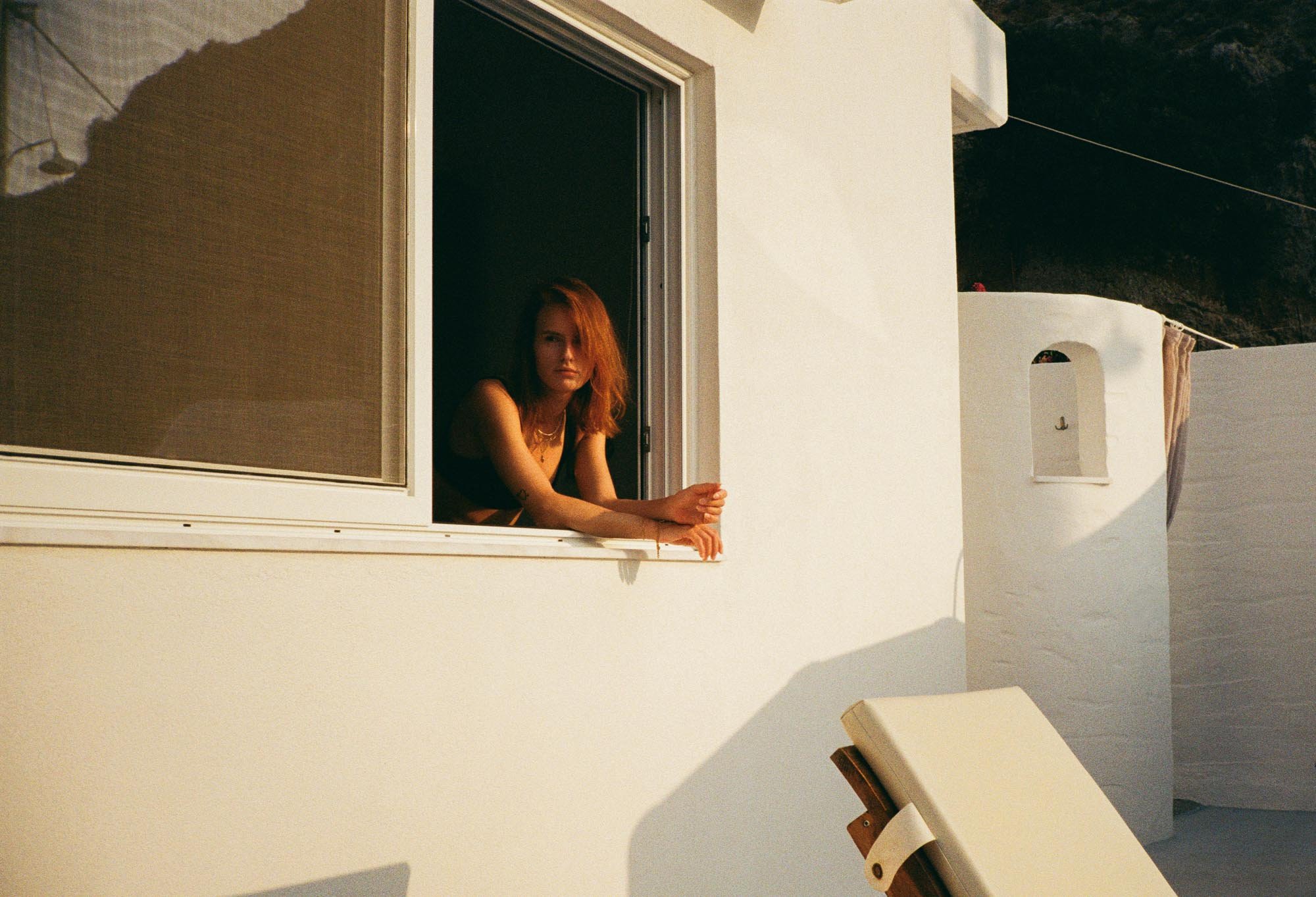 Jasmin Stock photographed by Mike Palmowski in Rhodes. Shot on 35mm color film.