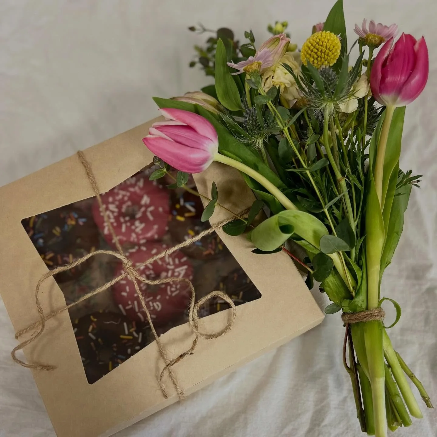 Mother&rsquo;s Day is just around the corner💐! This year we thought it would be fun to partner with a local florist to offer a Mother&rsquo;s Day flowers + doughnuts bundle. 

Bundle includes a hand-picked spring bouquet with a box of six mini dough