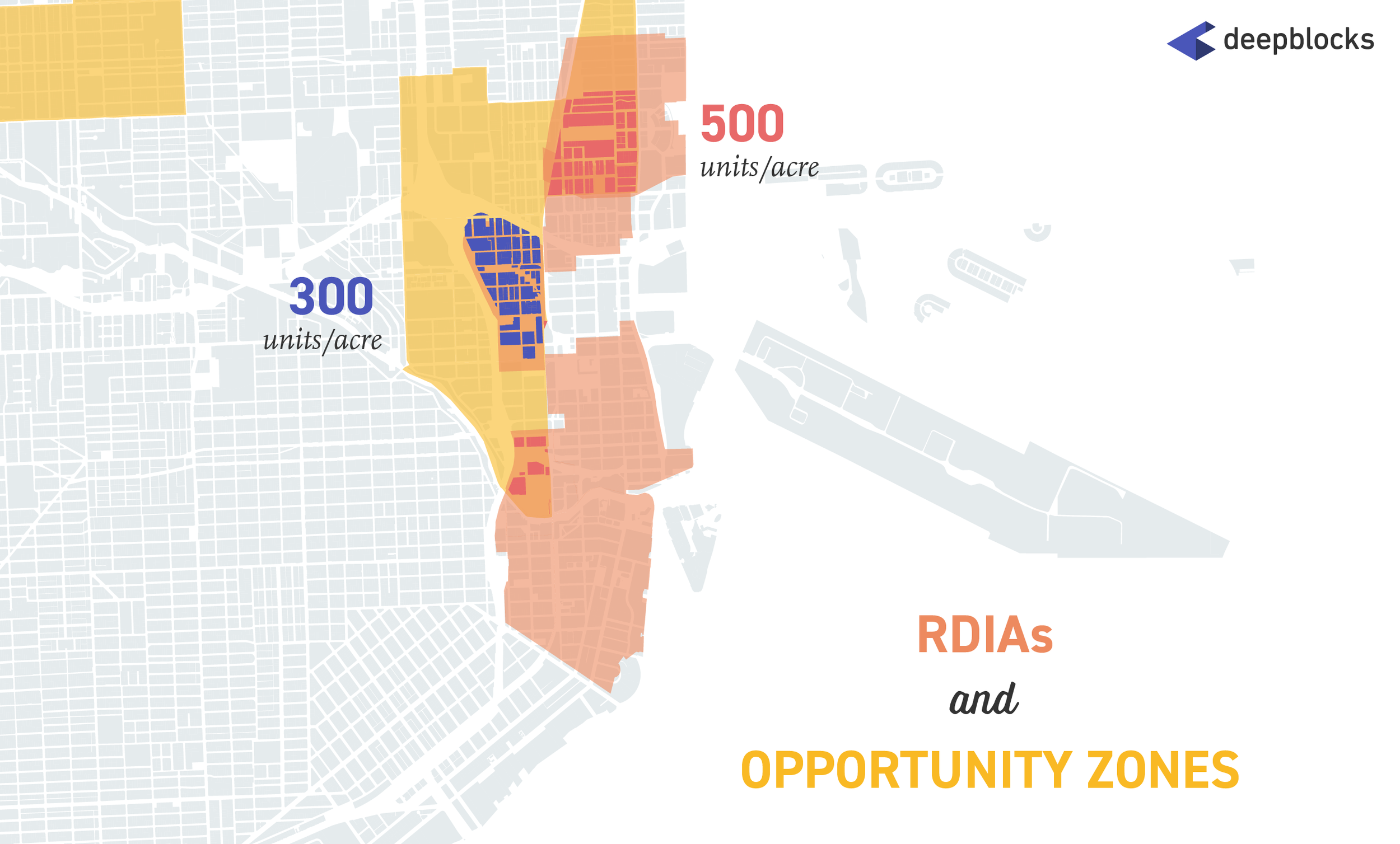 City of Miami parcels that fall within both Opportunity Zones and RDIAs (Residential Density Increase Areas)