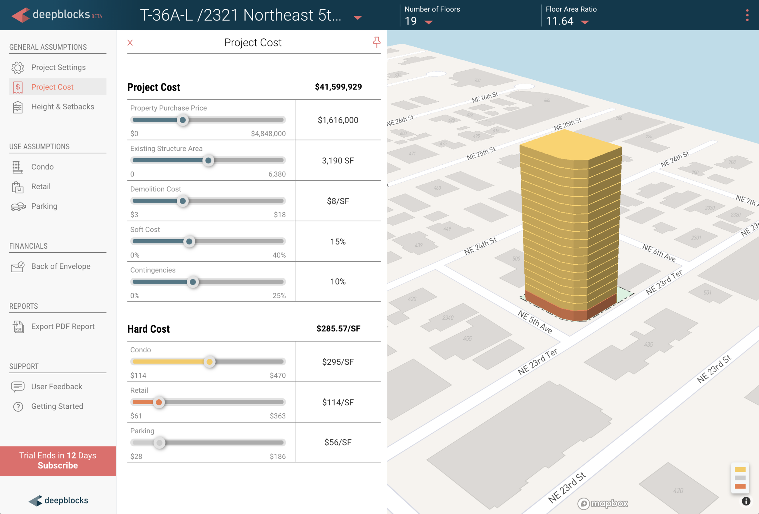 Using Deepblocks Beta software to analyze property potential and create feasibility study.