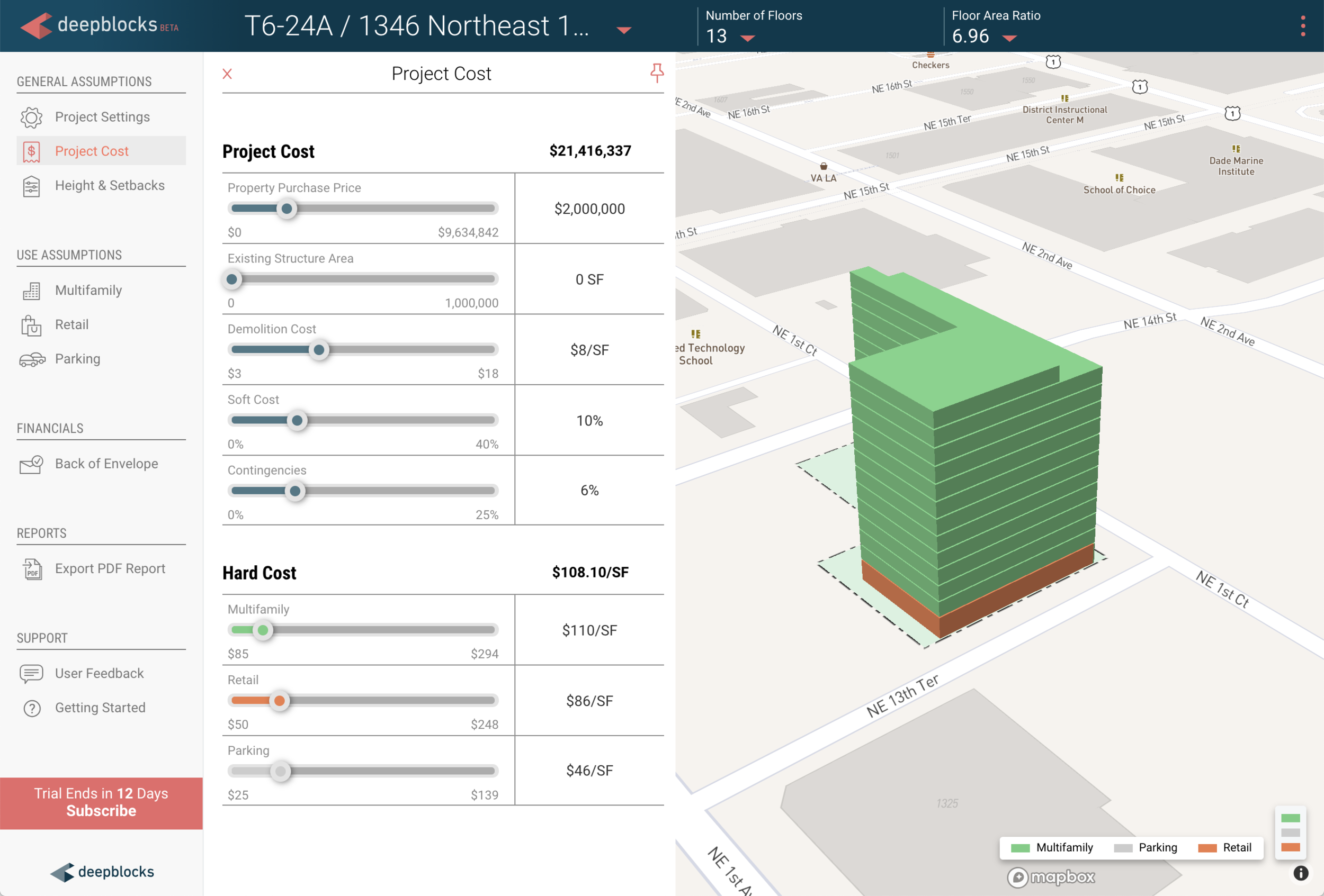 Using Deepblocks Beta software to analyze property potential and create feasibility study.