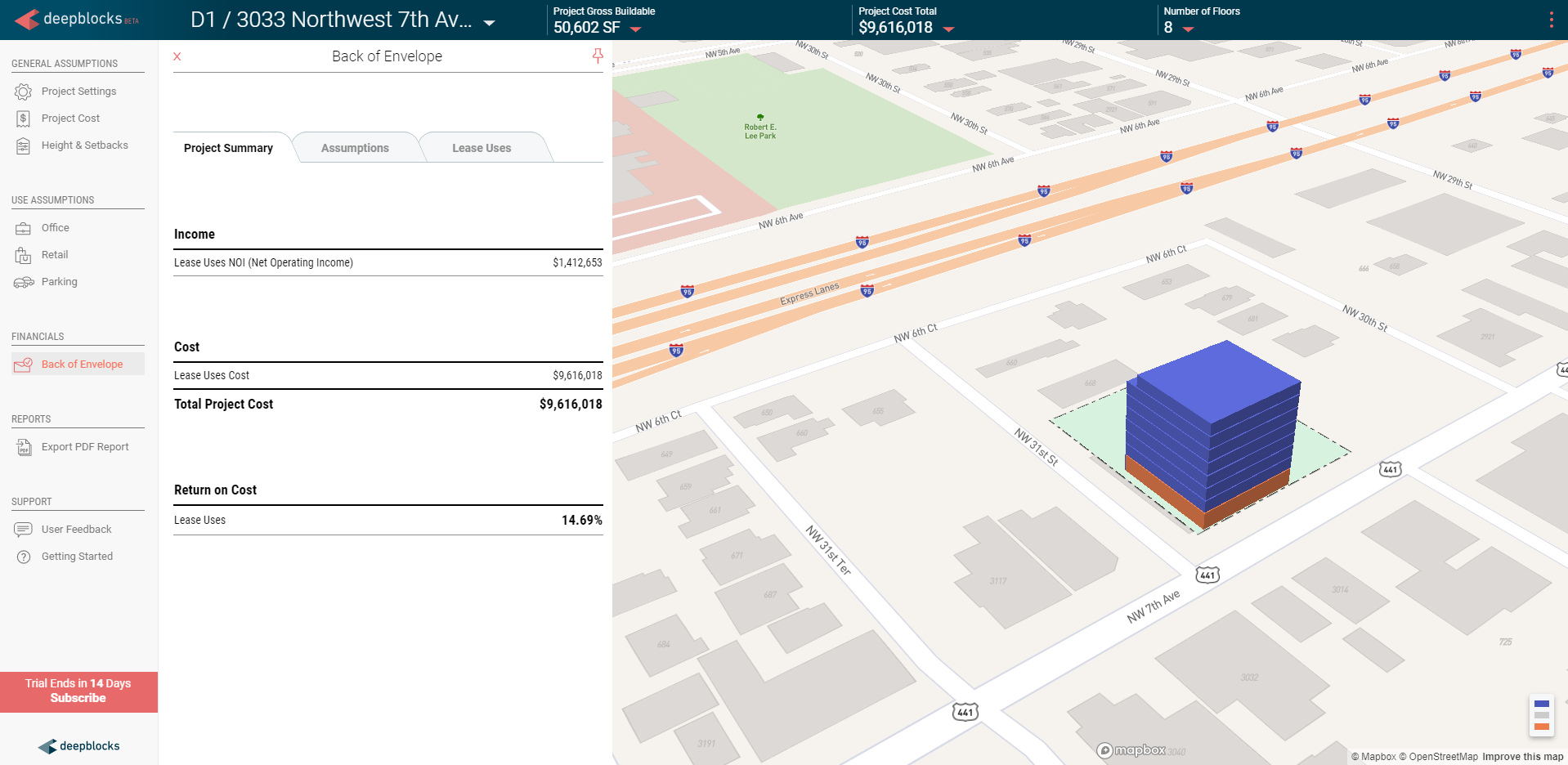 Real Estate analysis using Deepblocks Beta