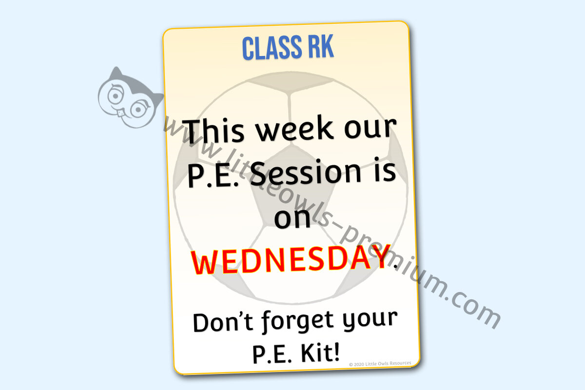 P.E. NOTICE POSTER - FOOTBALL