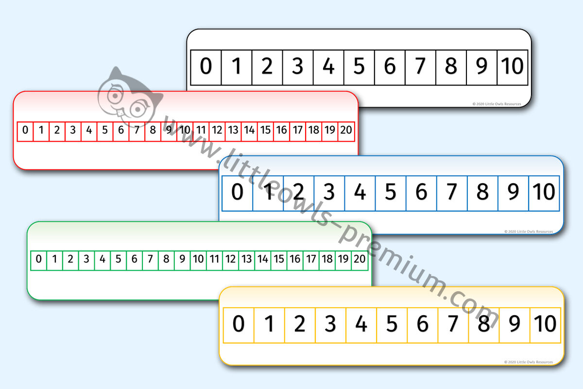 INDIVIDUAL NUMBER LINES (0-10 & 0-20) - COLOURS