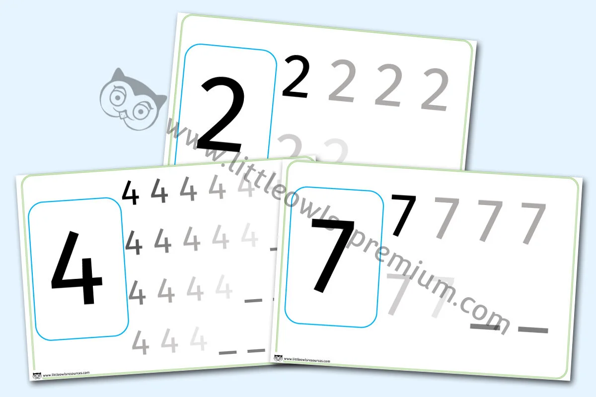 Number Formation Example FREE and PREMIUM Printable Number Formation - Early Years/EYFS ...