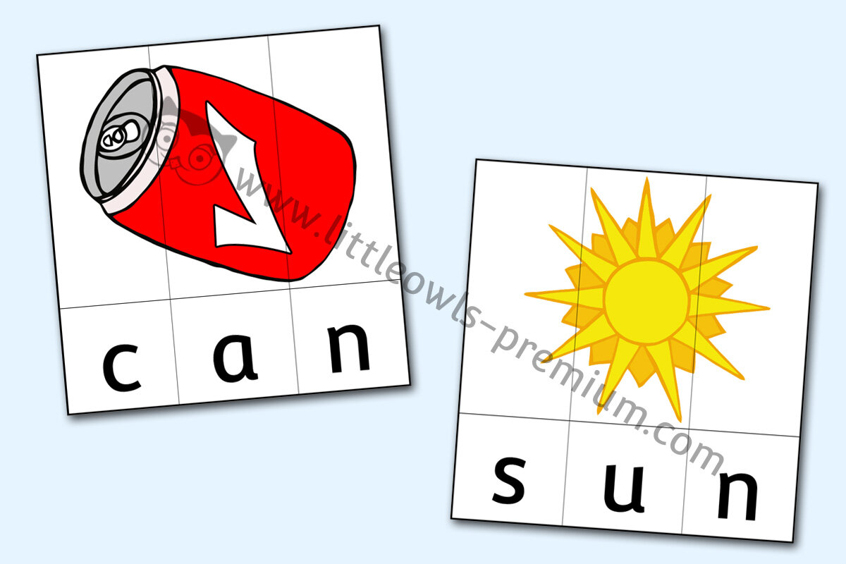CVC WORD SLICE PICTURE PUZZLES/ACTIVITIES/GAMES