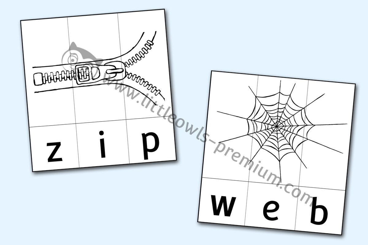 CVC WORD SLICE COLOURING PICTURE PUZZLES/ACTIVITIES/GAMES