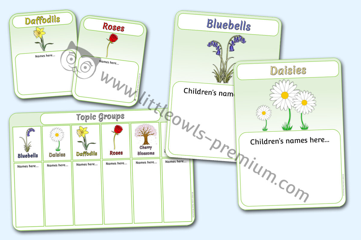 GROUP CHARTS/POSTERS/DISPLAY - FLOWERS (FREE SAMPLE)