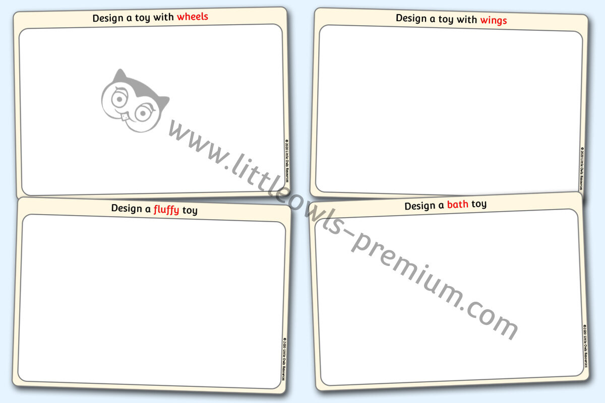 'DESIGN A TOY' SHEETS