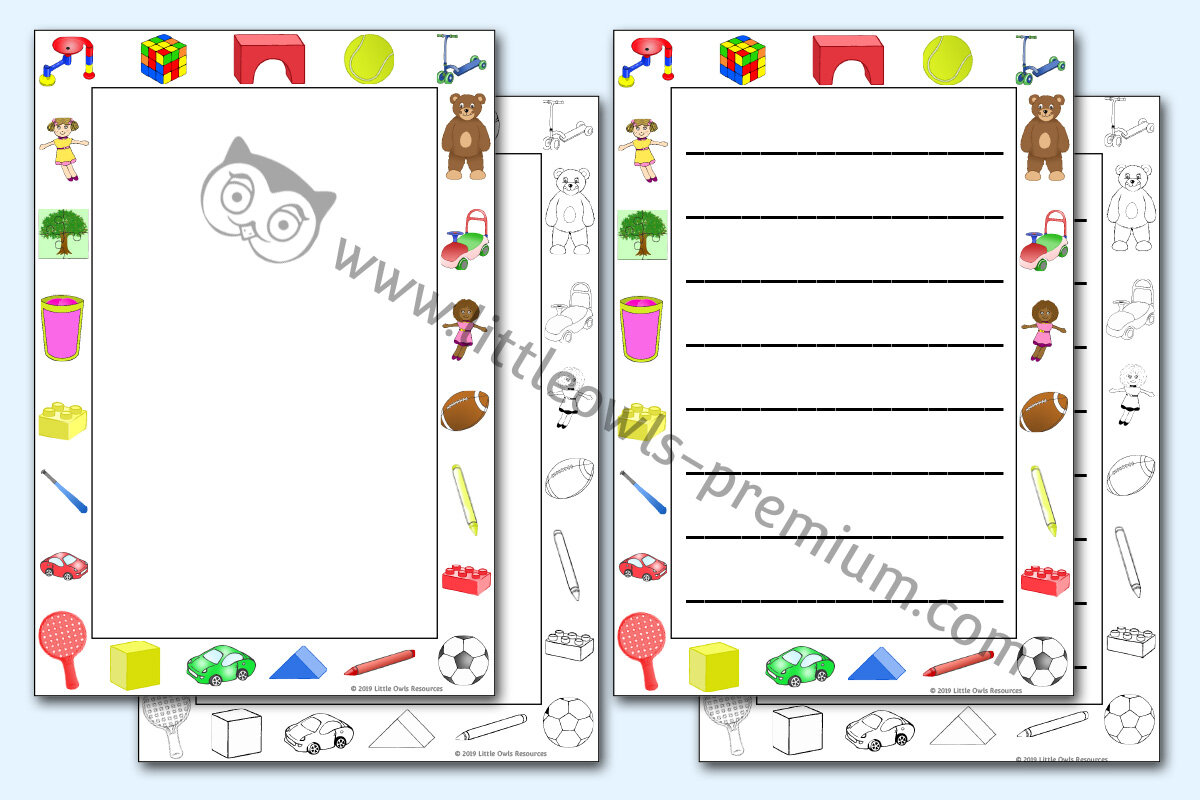 TOY THEMED BORDER SHEETS - VERTICAL
