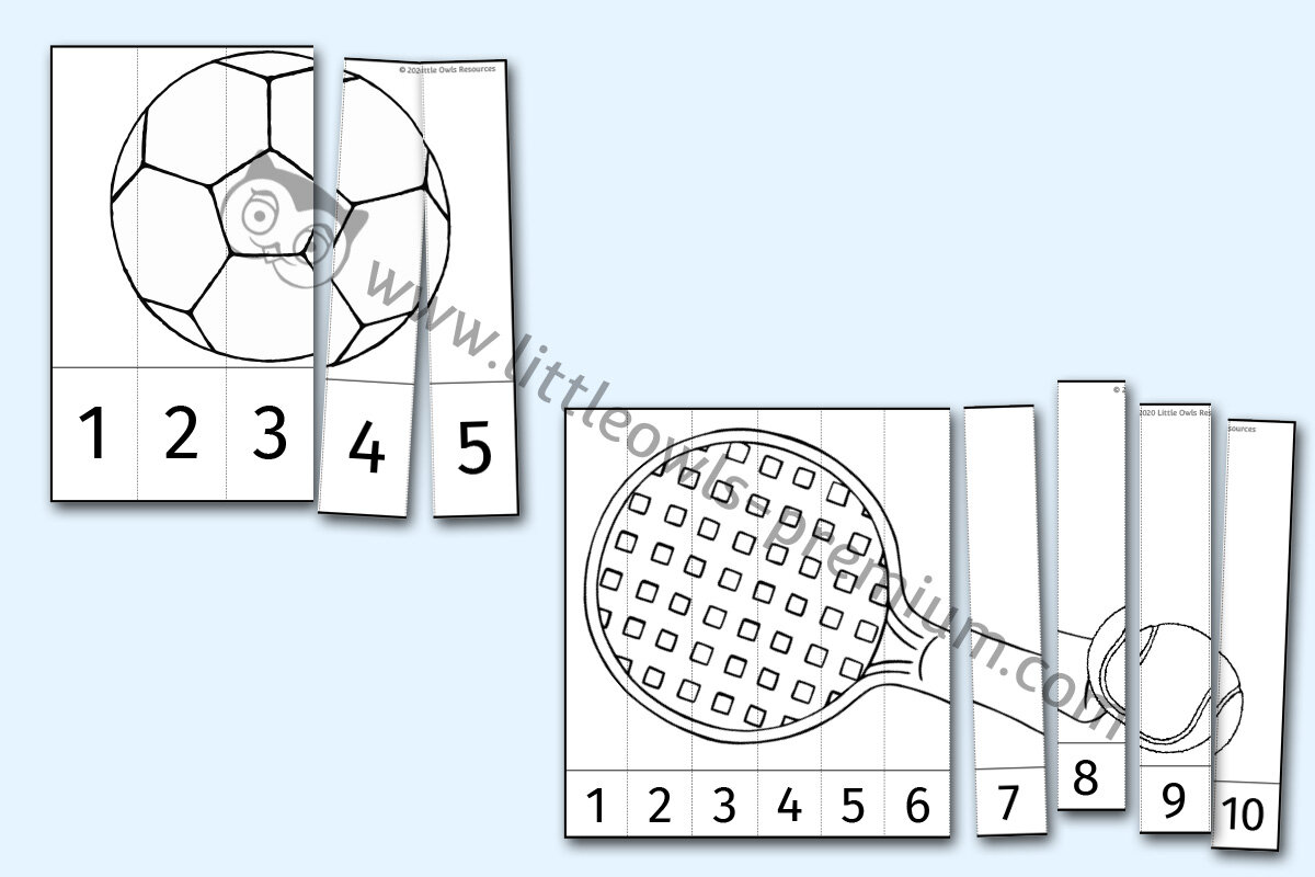 TOY NUMBER SLICE PUZZLES - COLOURING
