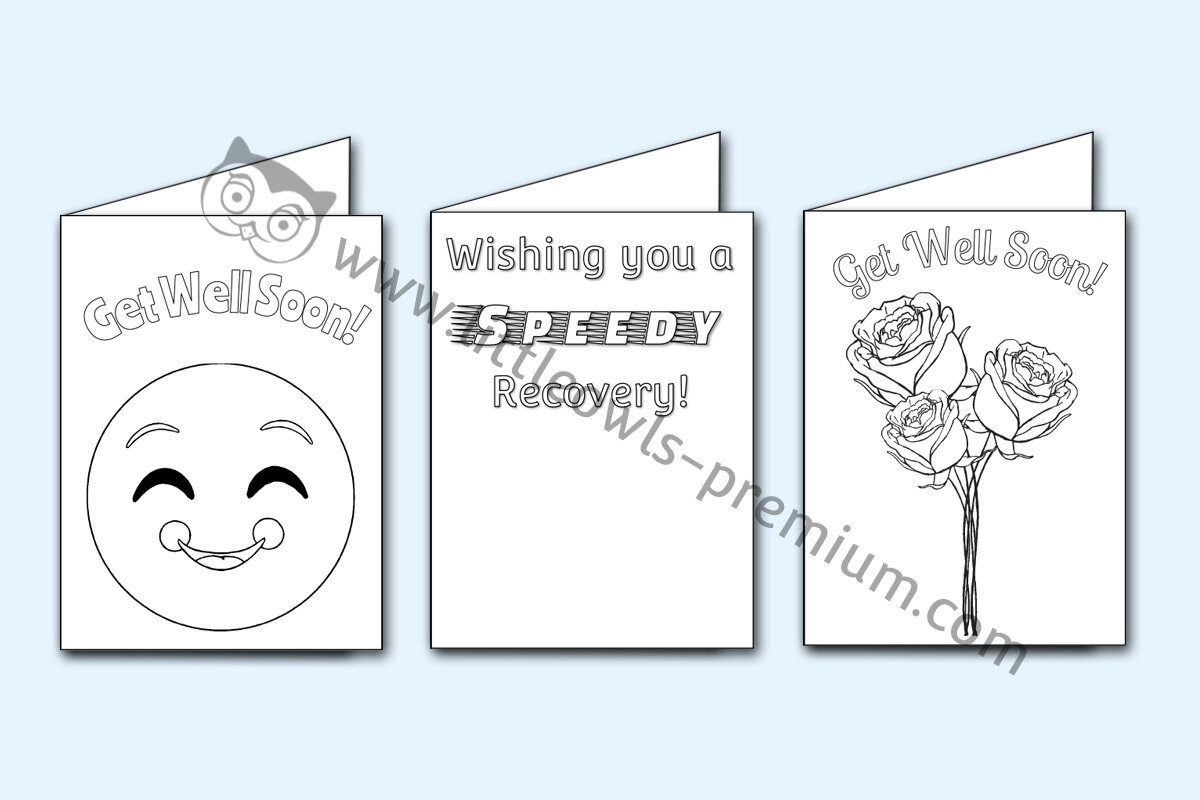 GET WELL SOON CARDS - VERTICAL