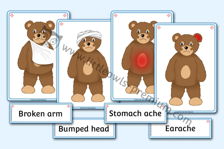 Poorly Teddy — A5 Posters & Separate Labels cover