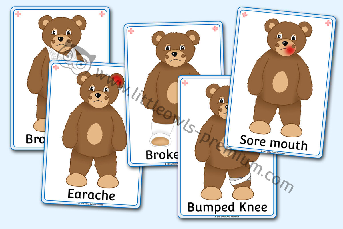 POORLY TEDDY - A5 POSTERS (Labelled)