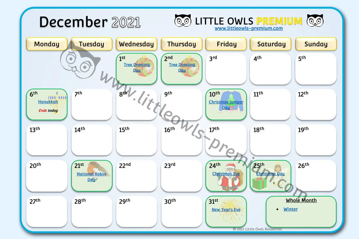 Special Date Calendar Resources — Little Owls Resources - Free and ...