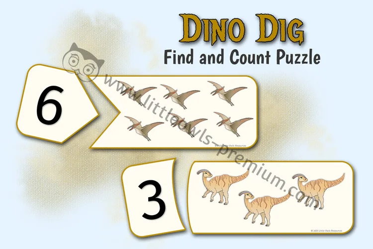 Dino Dig: Find & Count Puzzle cover