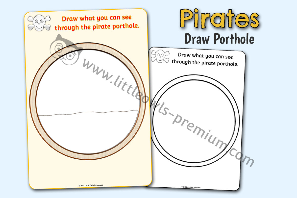 PIRATE SHIP PORTHOLE DRAWING/IMAGINATION STIMULUS