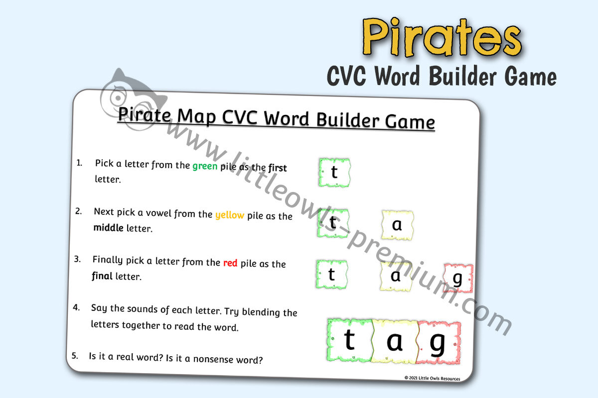 PIRATE MAP CVC WORD BUILDER GAME