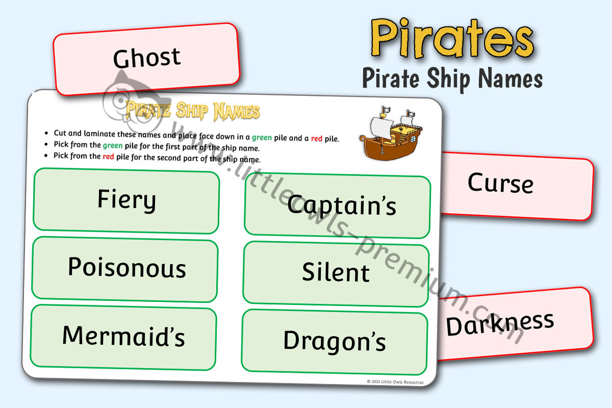 PIRATE SHIP NAMES GAME