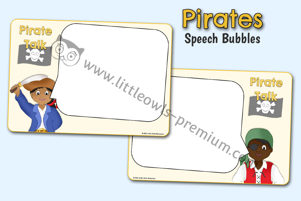 PIRATE SPEECH BUBBLES MARK MAKING SHEETS