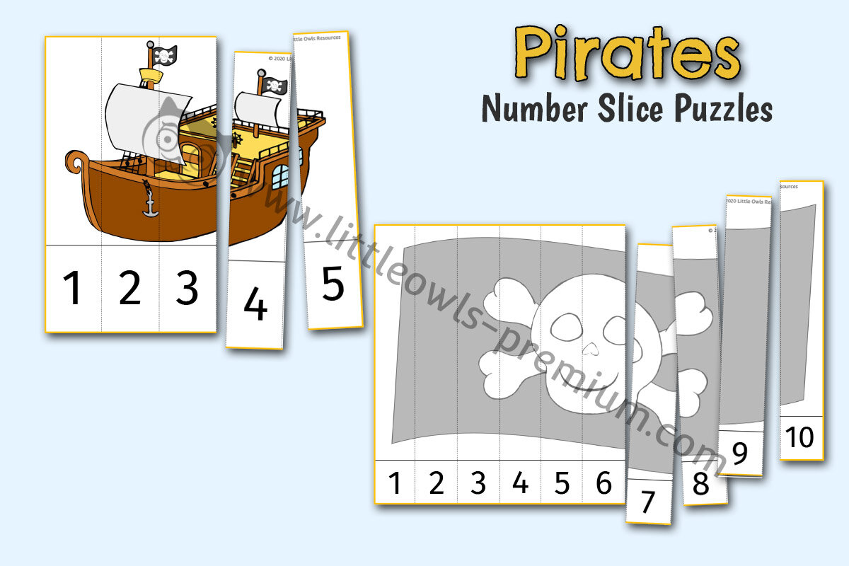 PIRATE NUMBER SLICE PUZZLES  