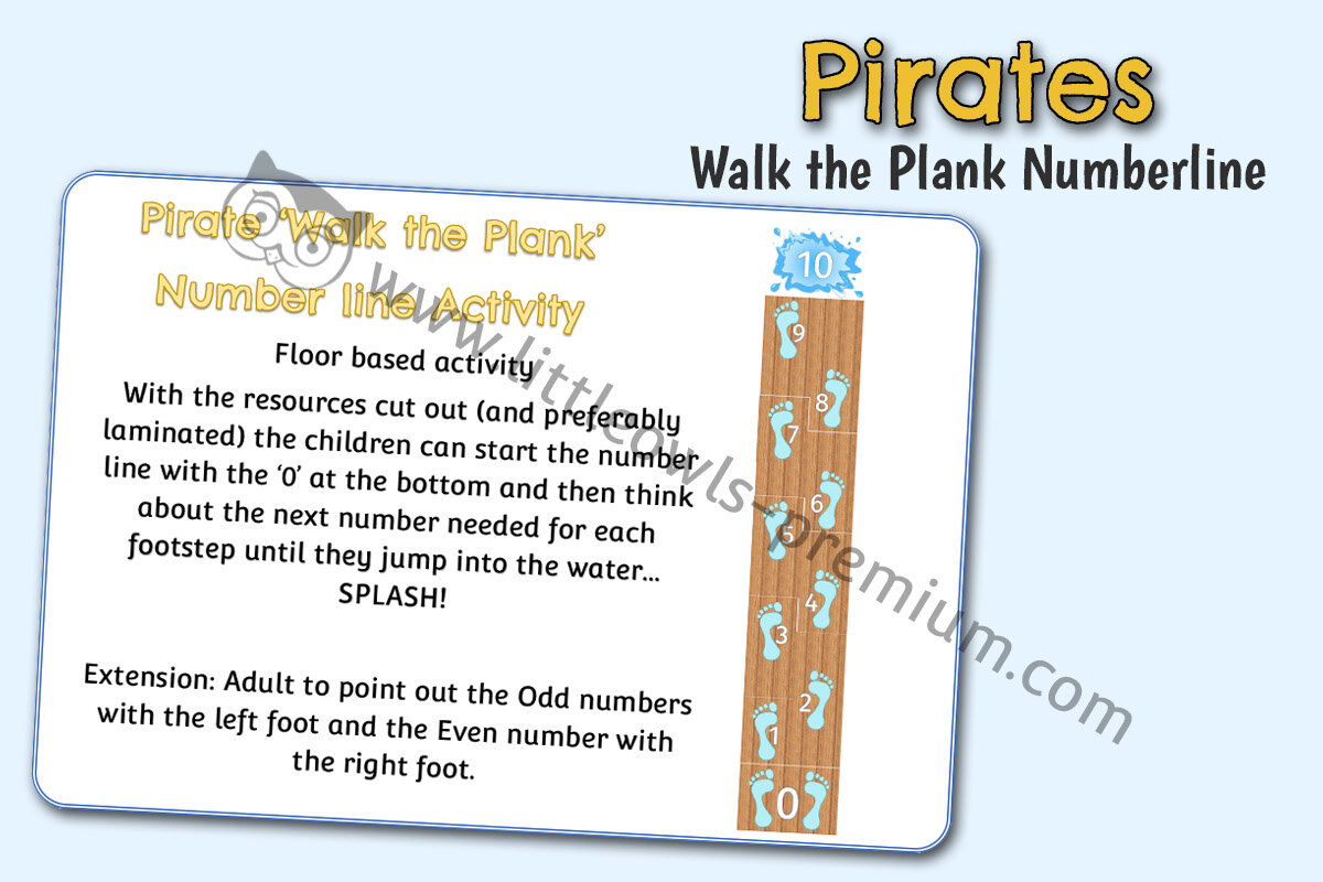 PIRATE 'WALK THE PLANK' LARGE NUMBER LINE ACTIVITY