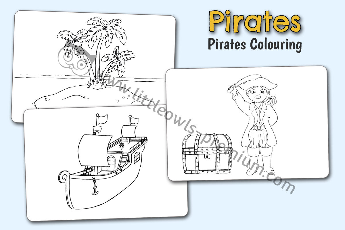 PIRATE COLOURING SHEETS