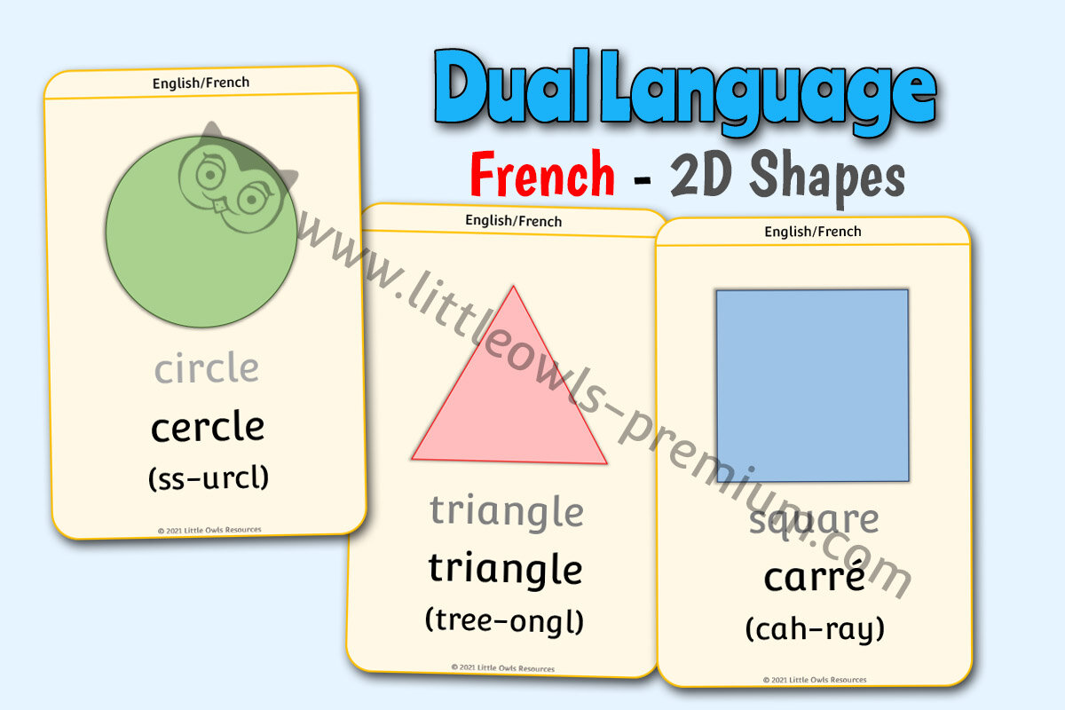 DUAL LANGUAGE - FRENCH - 2D Shapes (Free Sample)