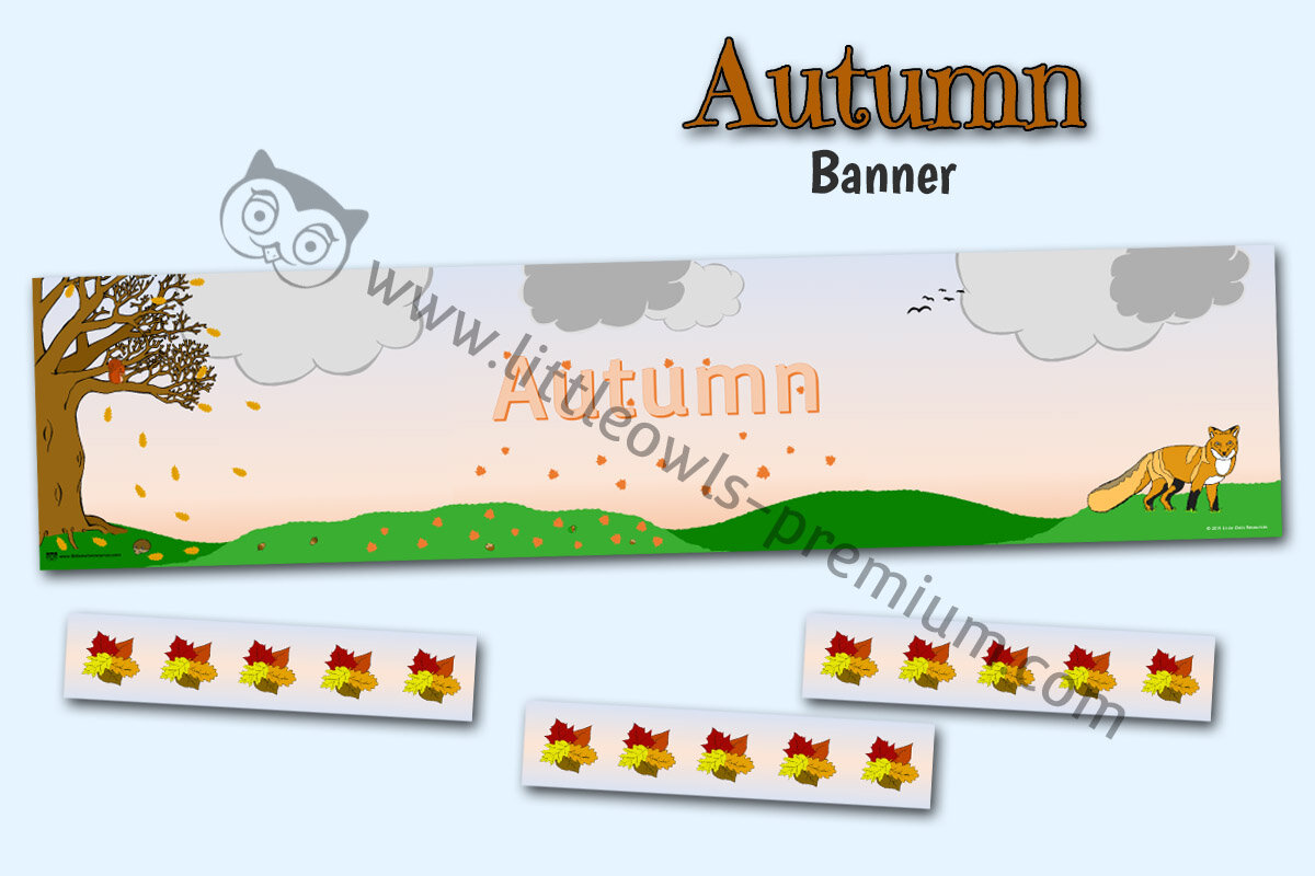 AUTUMN DISPLAY BANNER & BORDERS