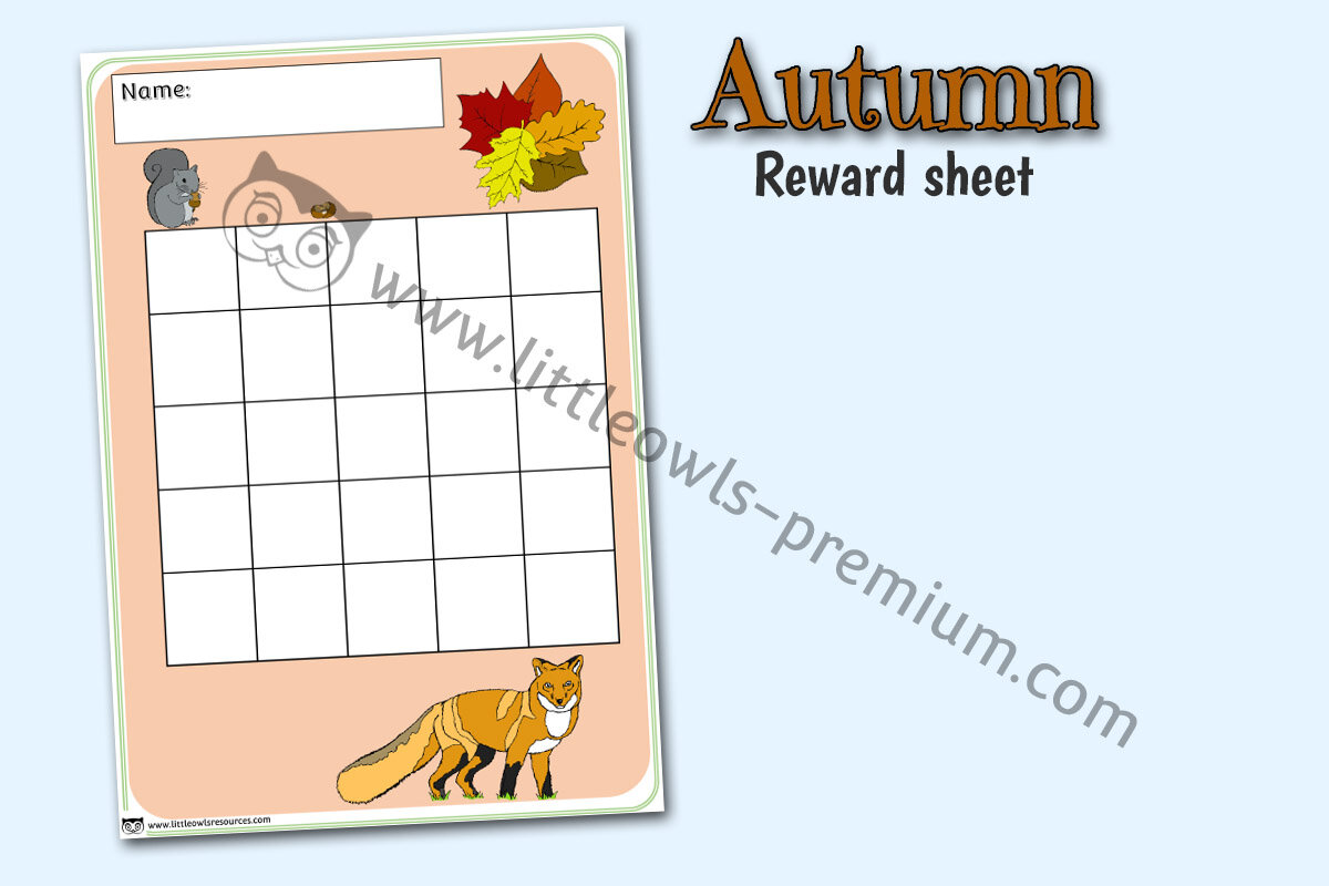 AUTUMN REWARD CHART - PORTRAIT