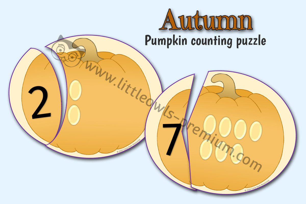 PUMPKIN COUNTING PUZZLES (1-10) 