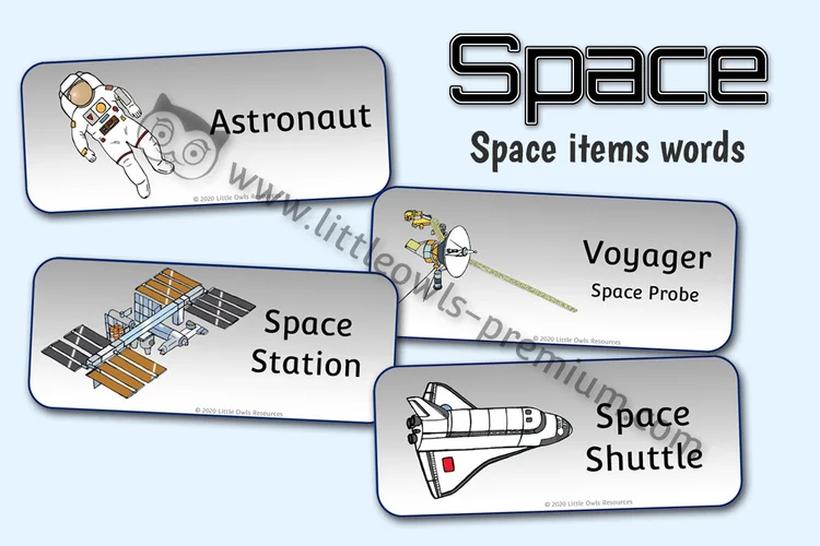 Space Item Word Cards cover