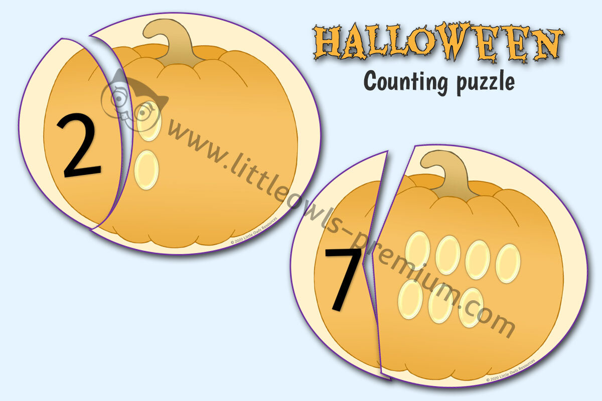 PUMPKIN COUNTING PUZZLES (1-10)