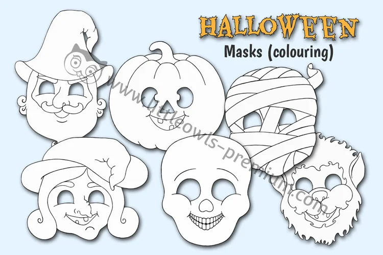 Halloween Masks — Colouring cover