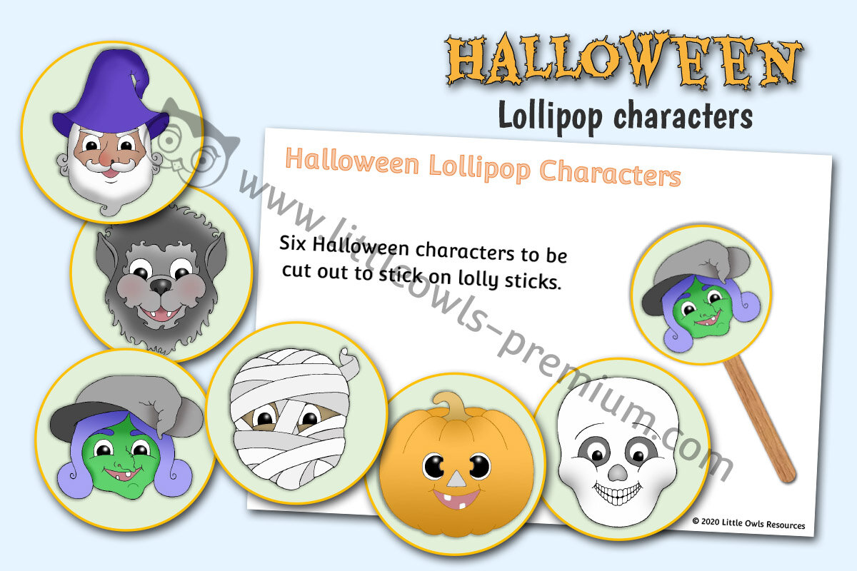 HALLOWEEN LOLLIPOP PUPPETS PACK