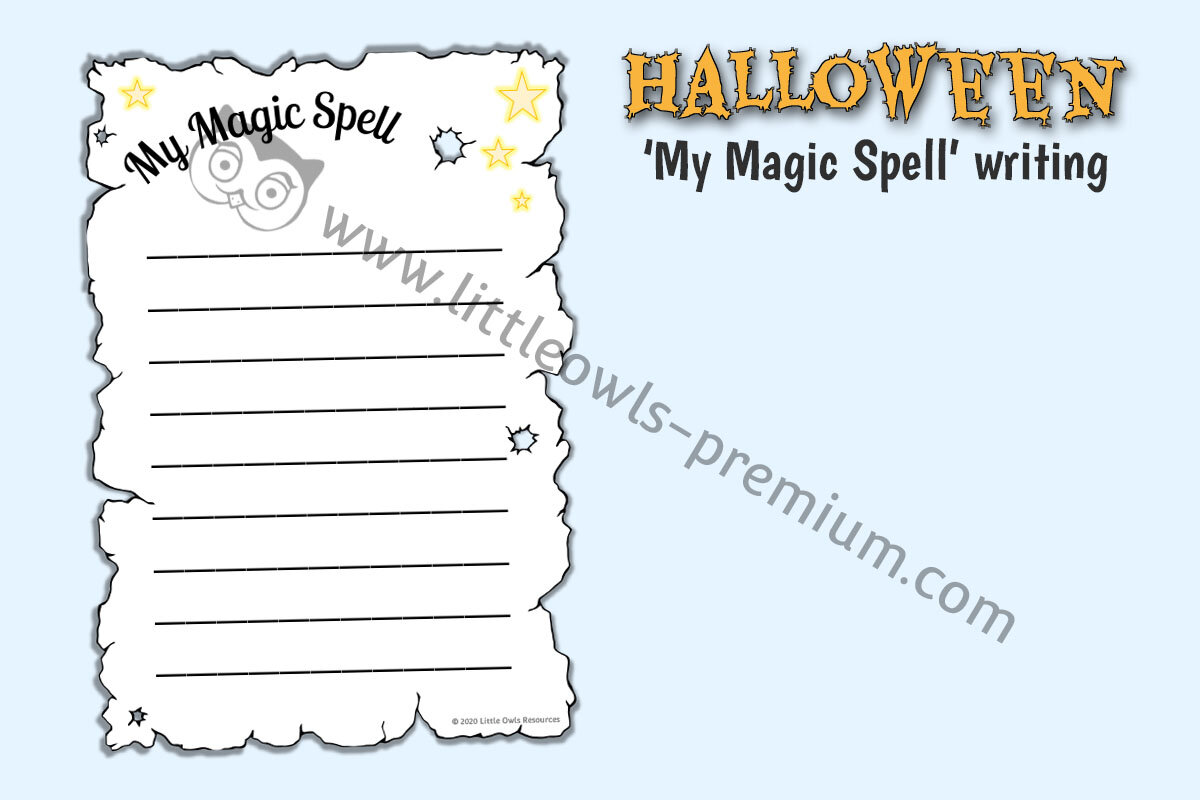 MY MAGIC SPELL WRITING SHEET