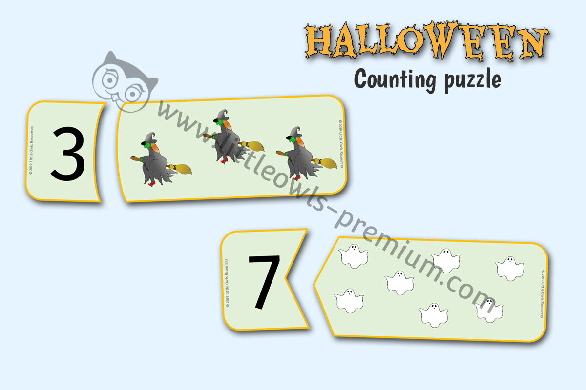 HALLOWEEN COUNTING PUZZLES (1-20)