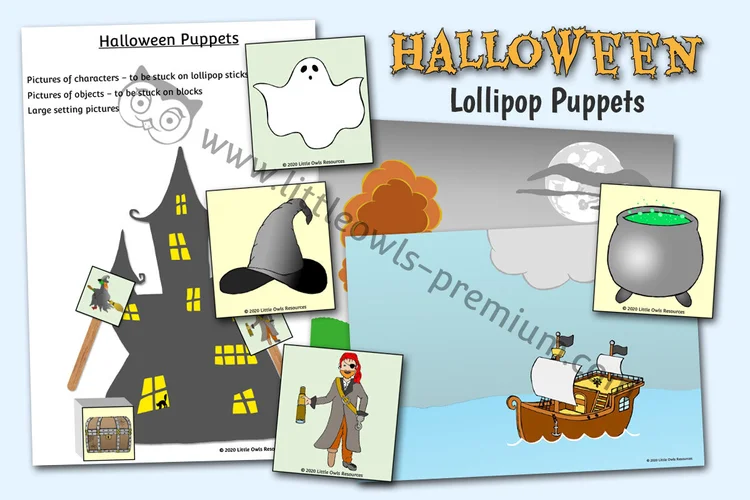 Halloween Puppets & Backdrops resource cover
