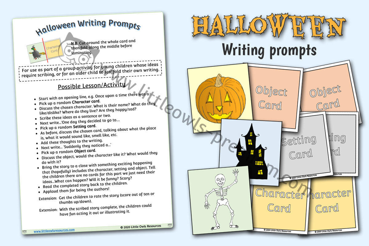 HALLOWEEN STORY WRITING PROMPT CARDS 