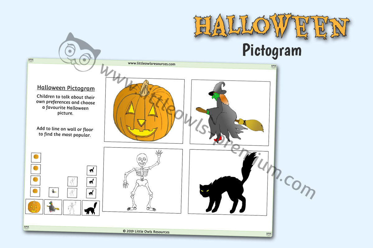 HALLOWEEN PICTOGRAM INTERACTIVE DISPLAY CHART ACTIVITY