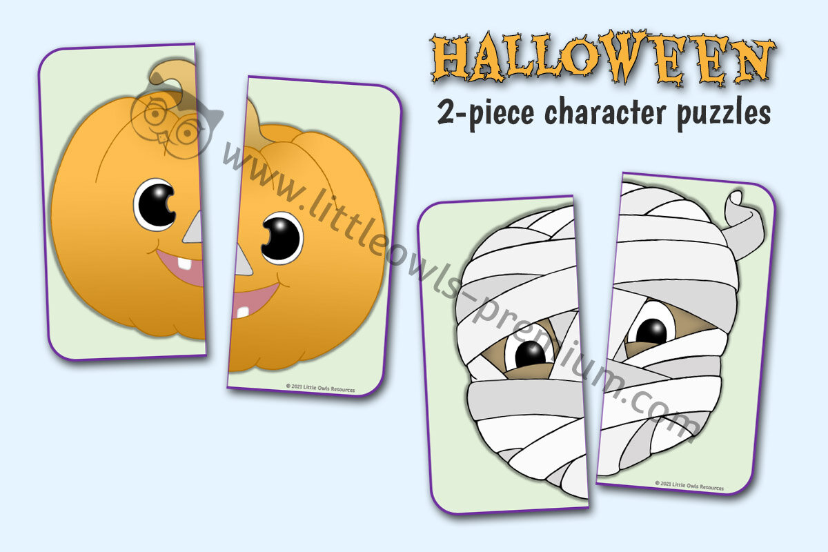 HALLOWEEN CHARACTER 2-PIECE PUZZLES 
