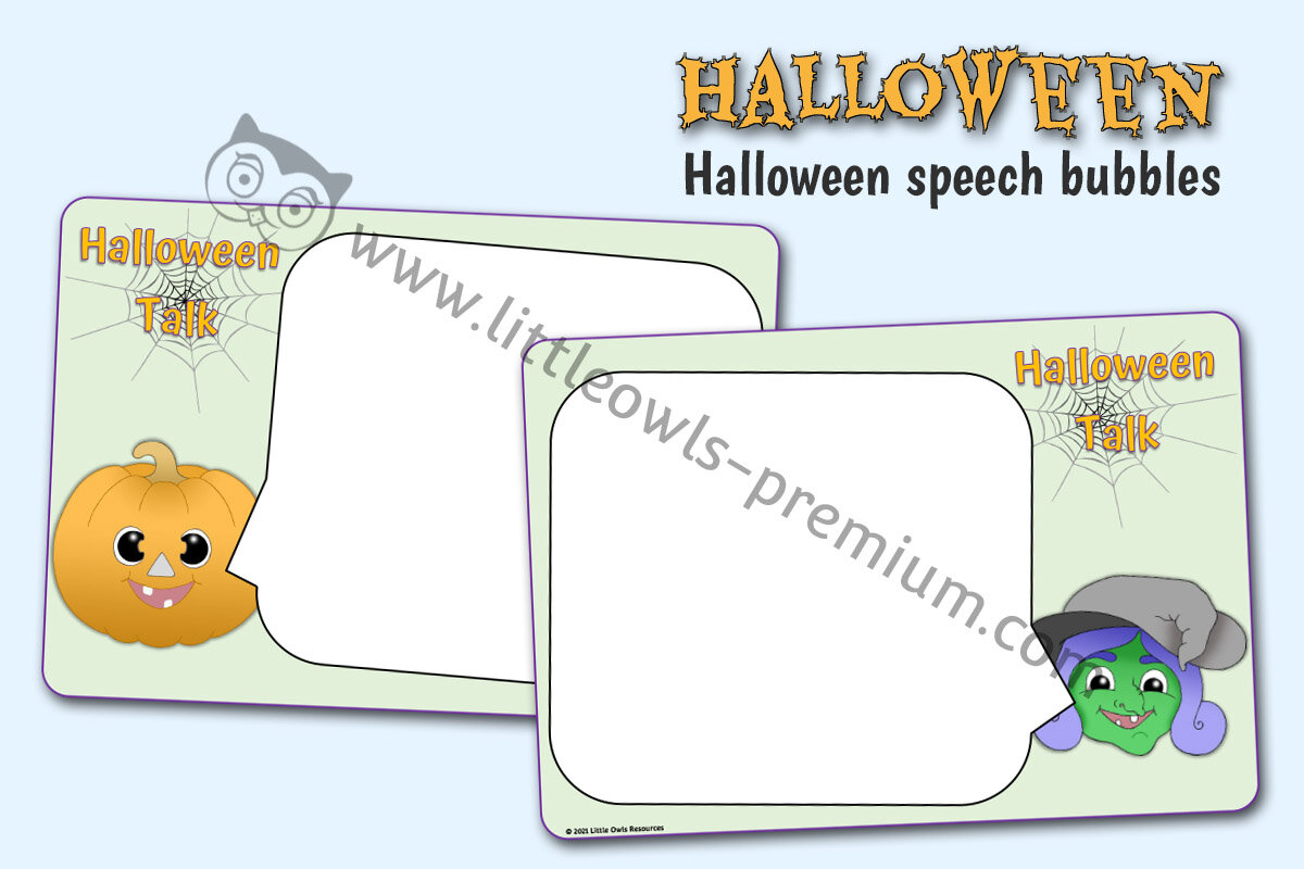 HALLOWEEN CHARACTER SPEECH BUBBLES