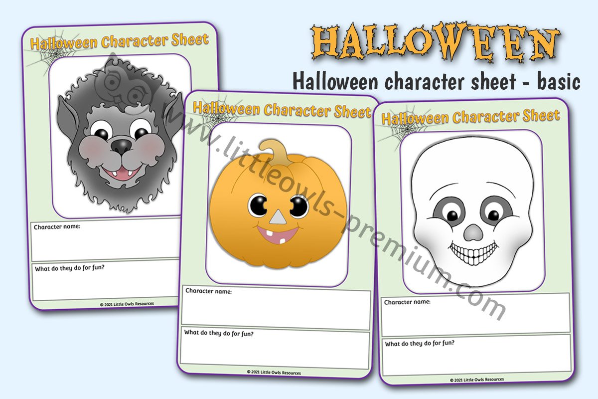 HALLOWEEN CHARACTER DESCRIPTIONS - BASIC