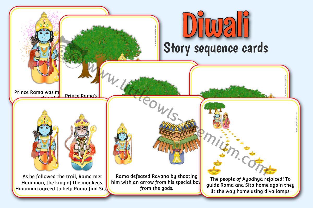 DIWALI STORY SEQUENCE CARDS 