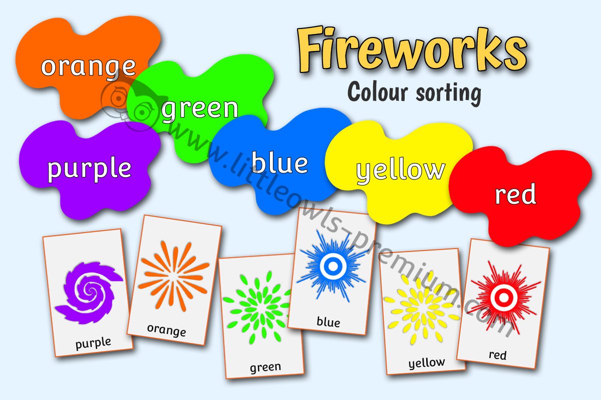 FIREWORK COLOUR SORTING GAME/ACTIVITY