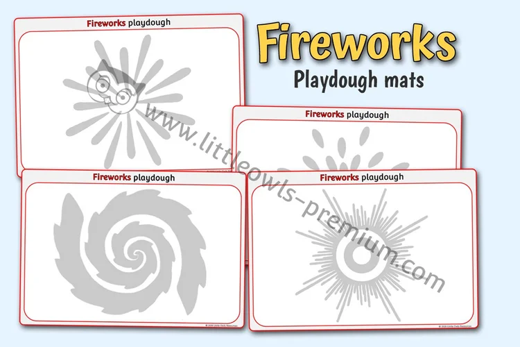 Firework Playdough Mats - cover preview